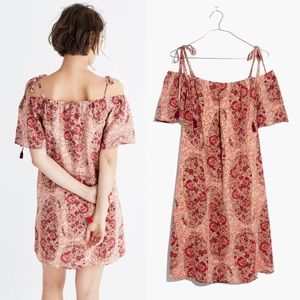 Madewell Silk Cold-shouldered Paisley Dress